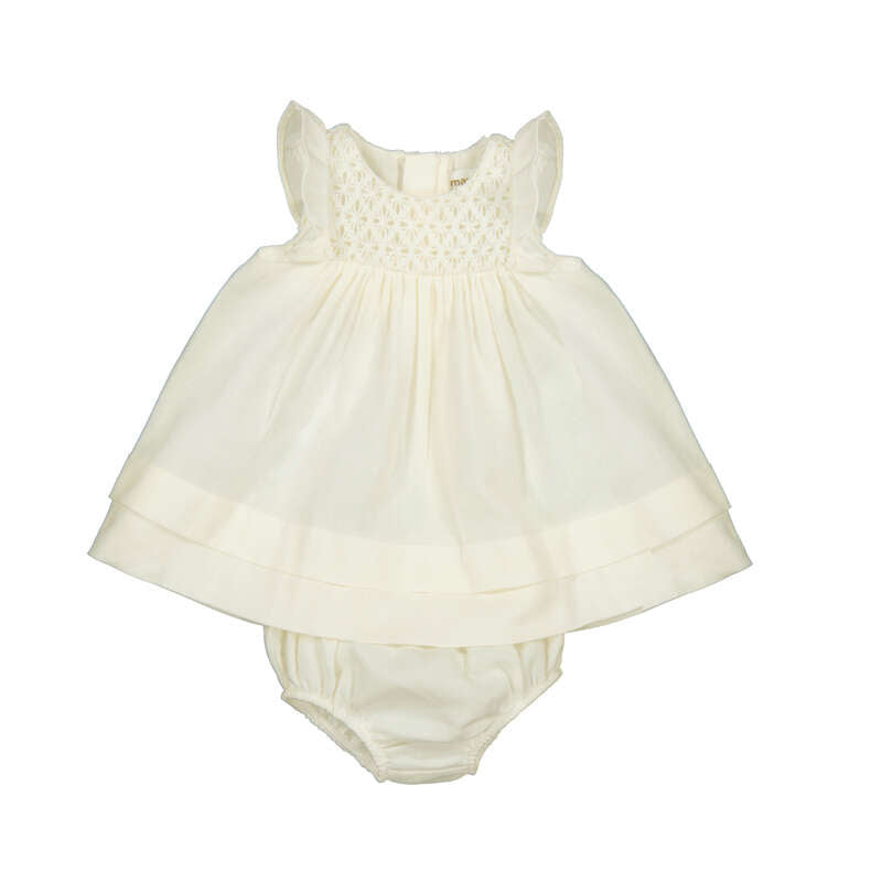 Smocked Flutter Sleeve Dress with Diaper Cover