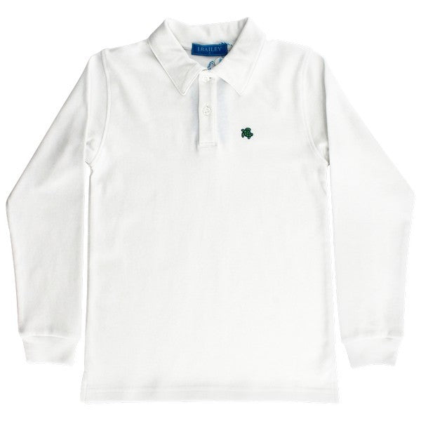 Harry Long Sleeve Polo - White