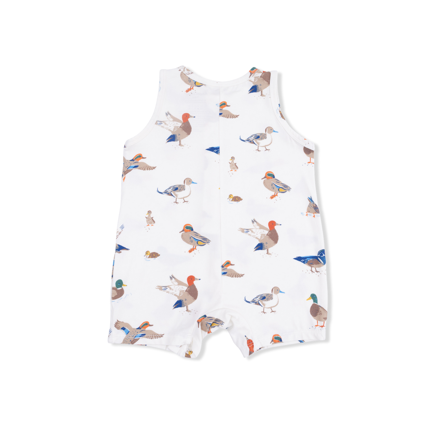 Sleeveless Shortie Romper-Ducks