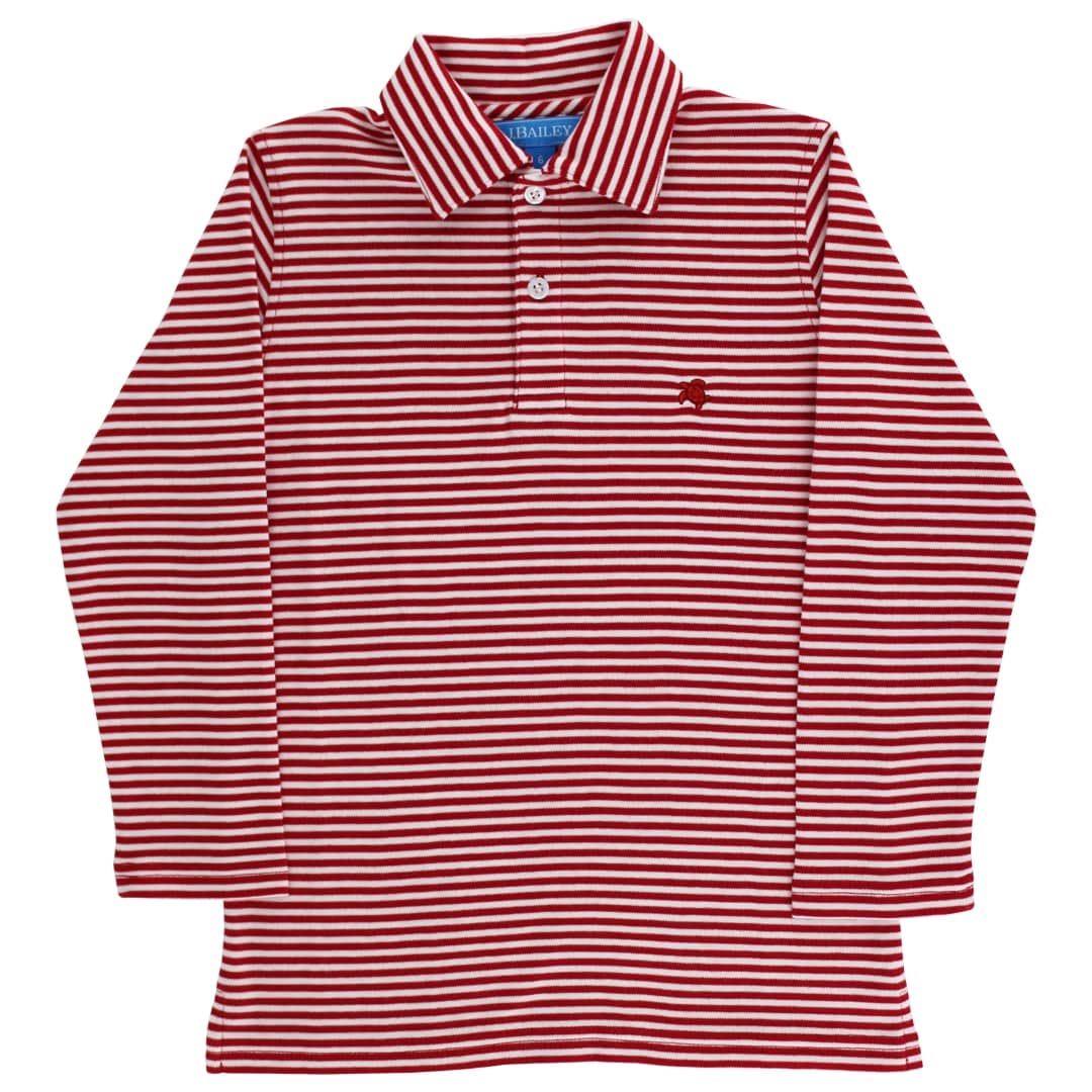 Harry Long Sleeve Polo - Red/White Stripe