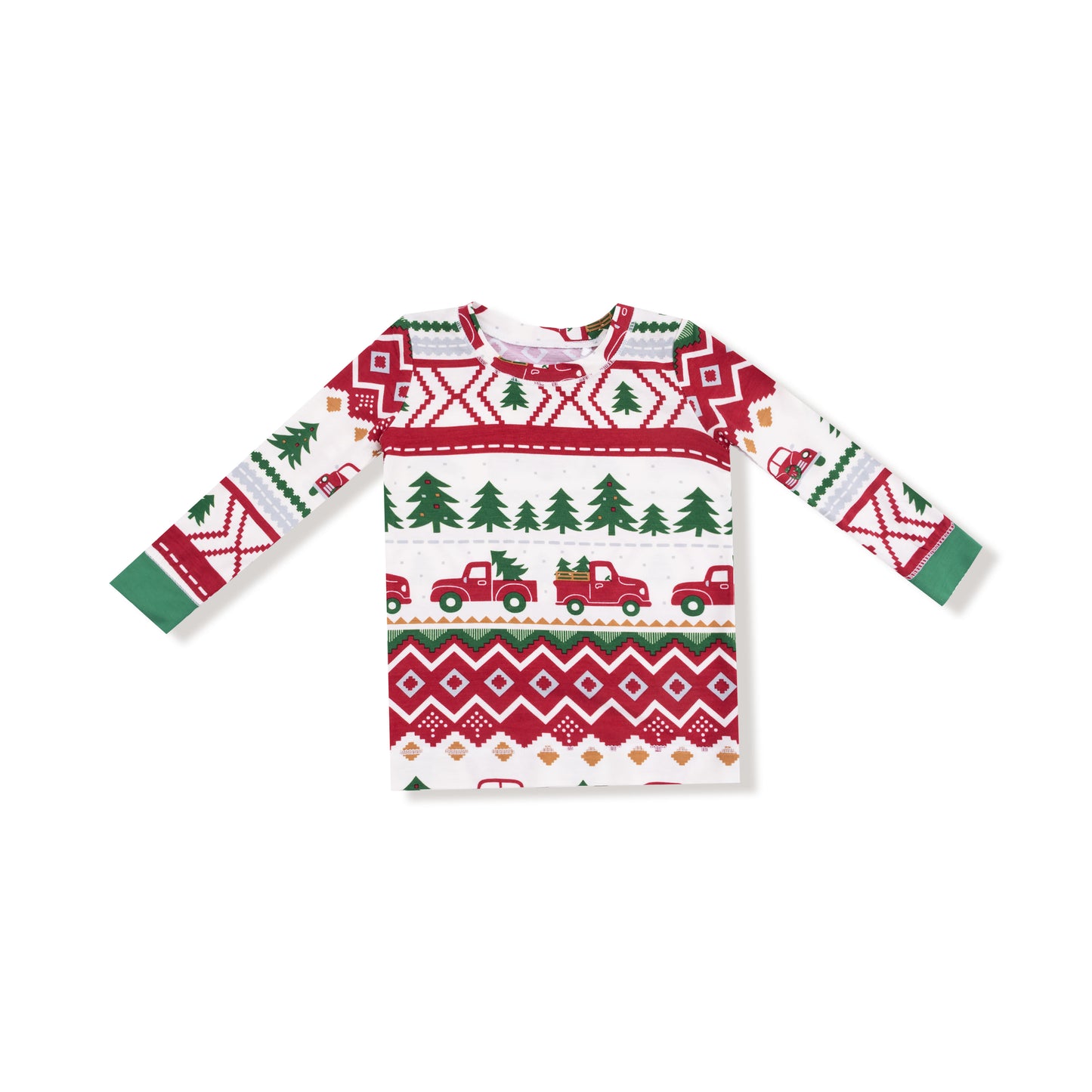 Red Truck Fair Isle Long Sleeve Loungewear Set