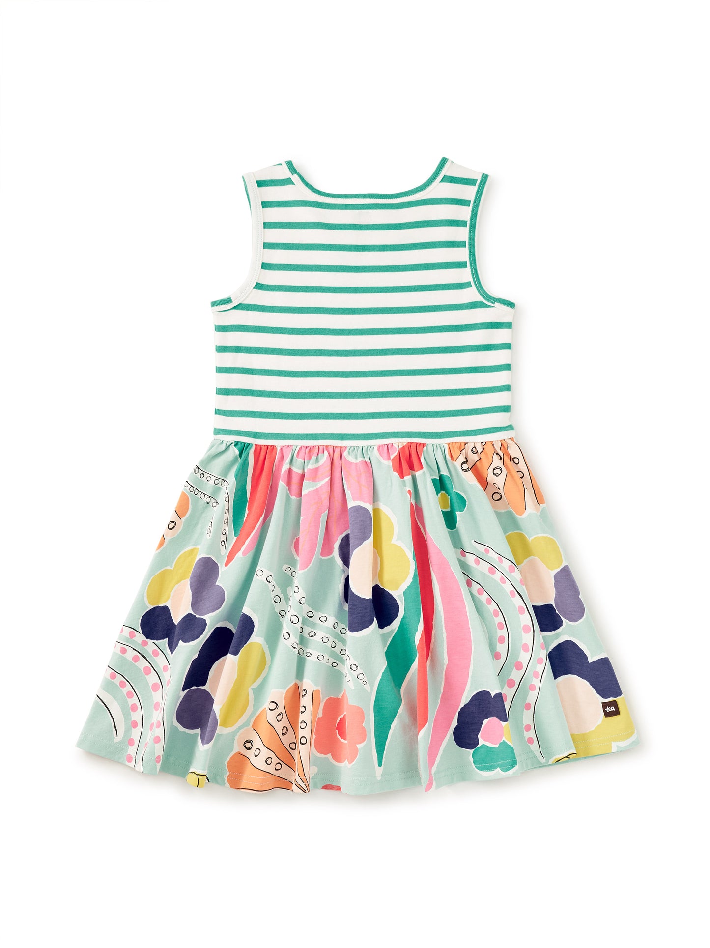 Print Mix Tank Skirted Dress