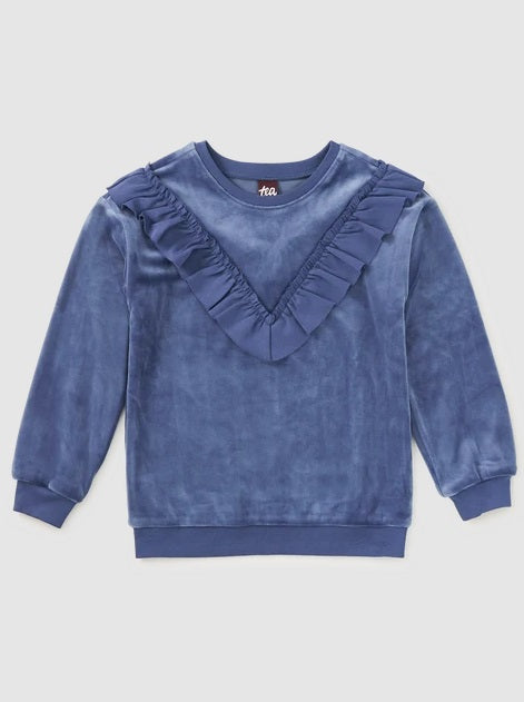 Velour Ruffle Tunic Top