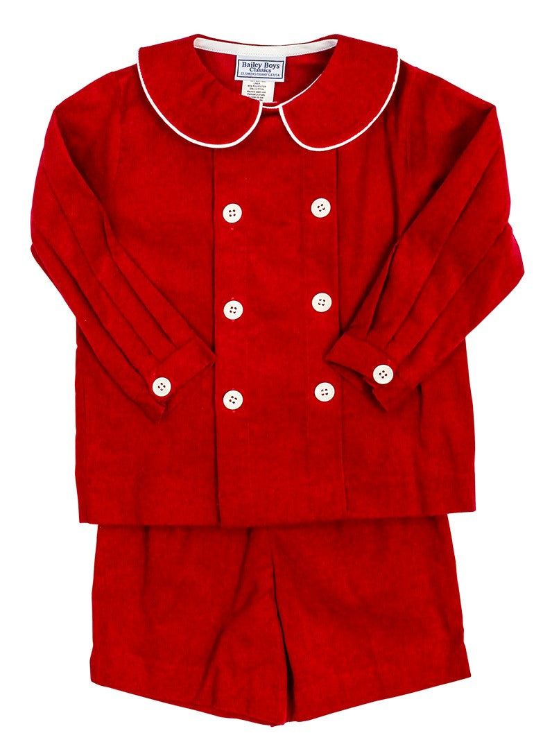 Red Corduroy - Dressy Short Set