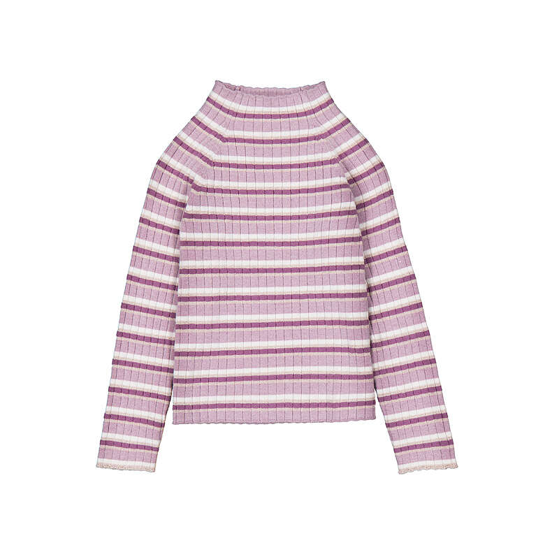 Knit Striped Mockneck Sweater