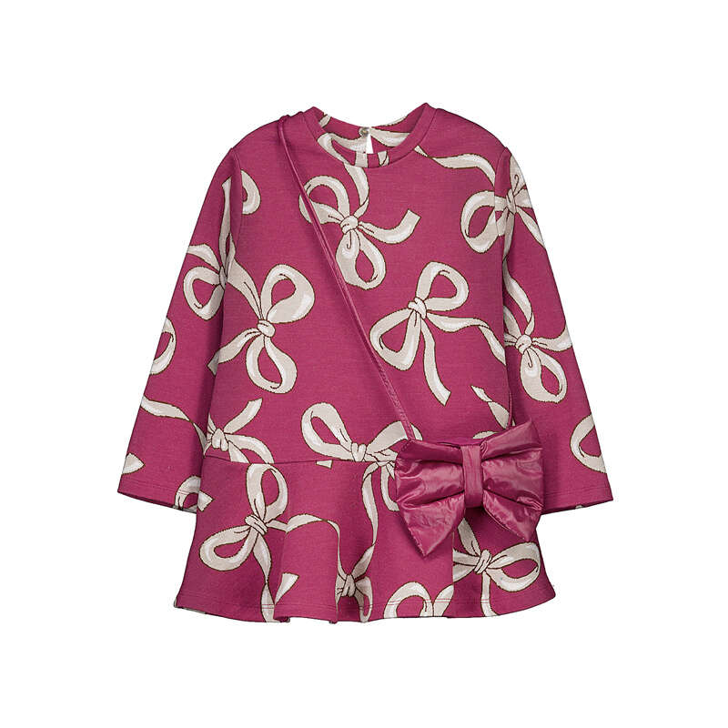 Jacquard Dress w/ Handbag