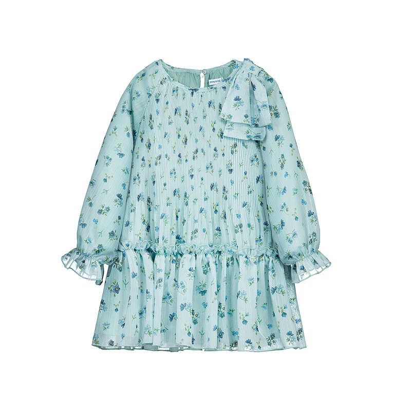 Pleated Printed Dress