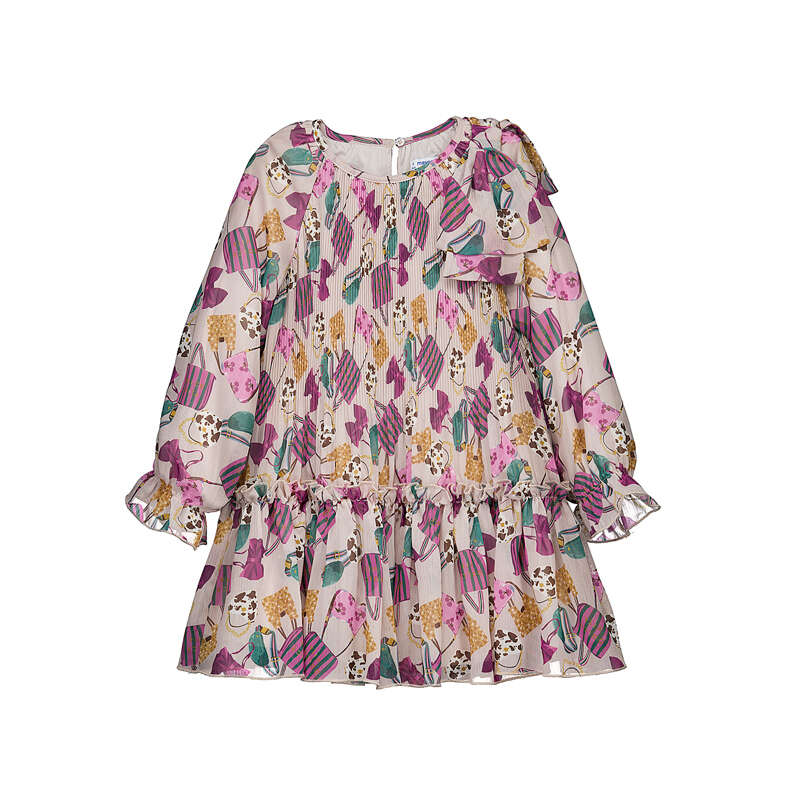 Pleat Printed Dress