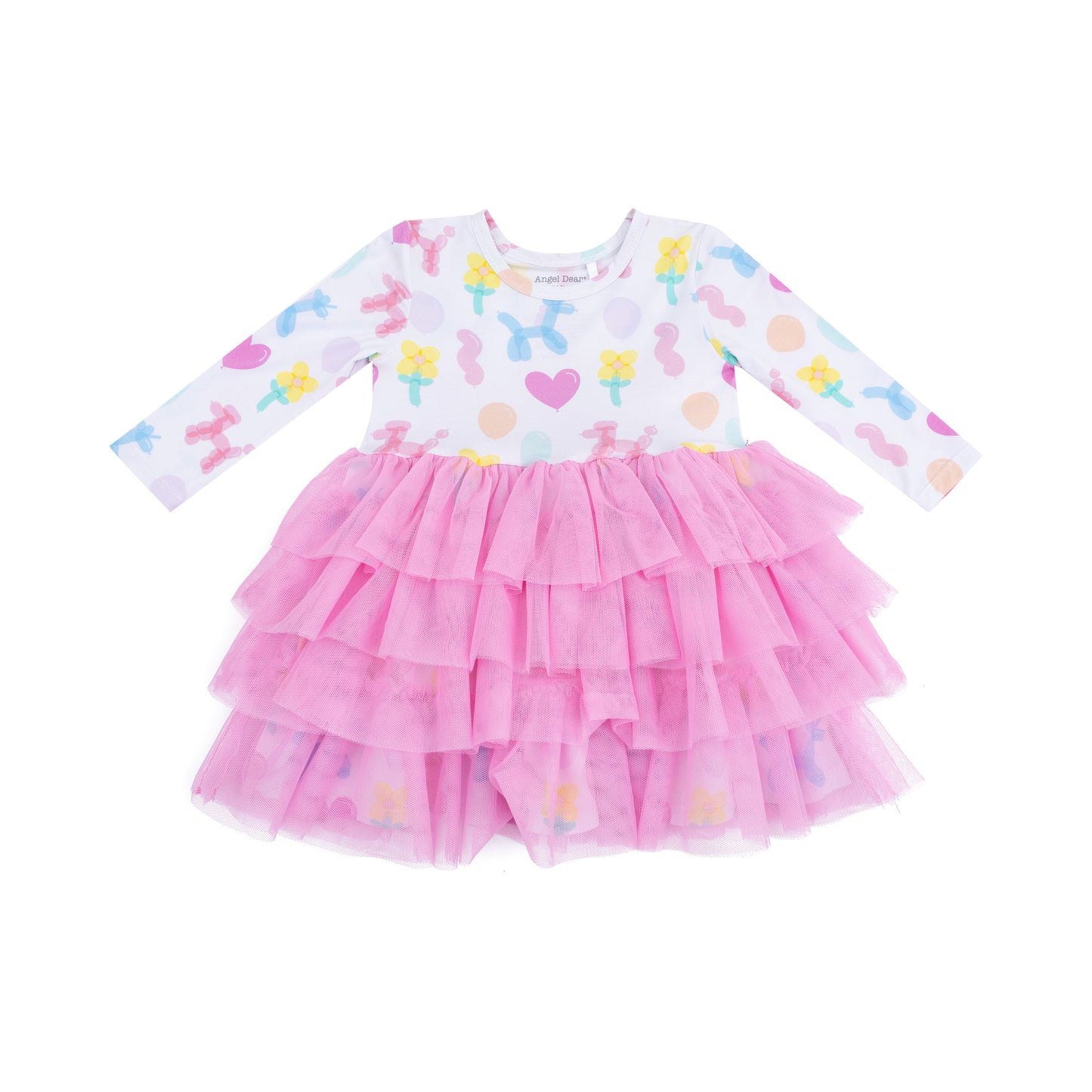 Balloon Animals Twirly Long Sleeve Tulle Dress
