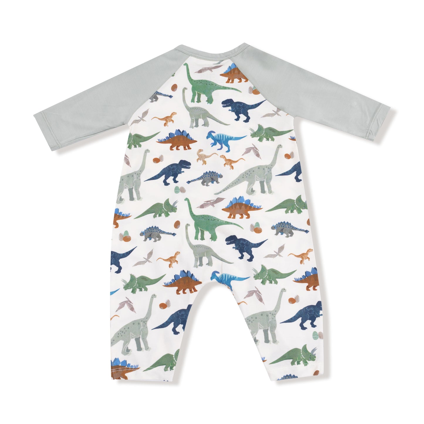 Washy Dinos Long Sleeve Raglan Henley Romper
