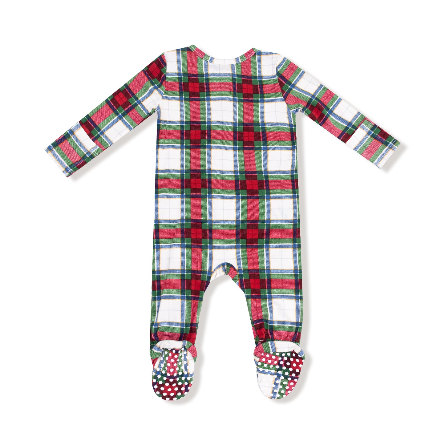 Holiday Plaid 2 Way Zipper Footie