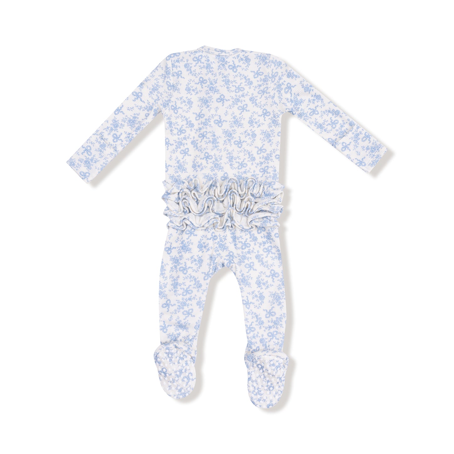 Romi Floral 2way Zipper Ruffle Back Footie