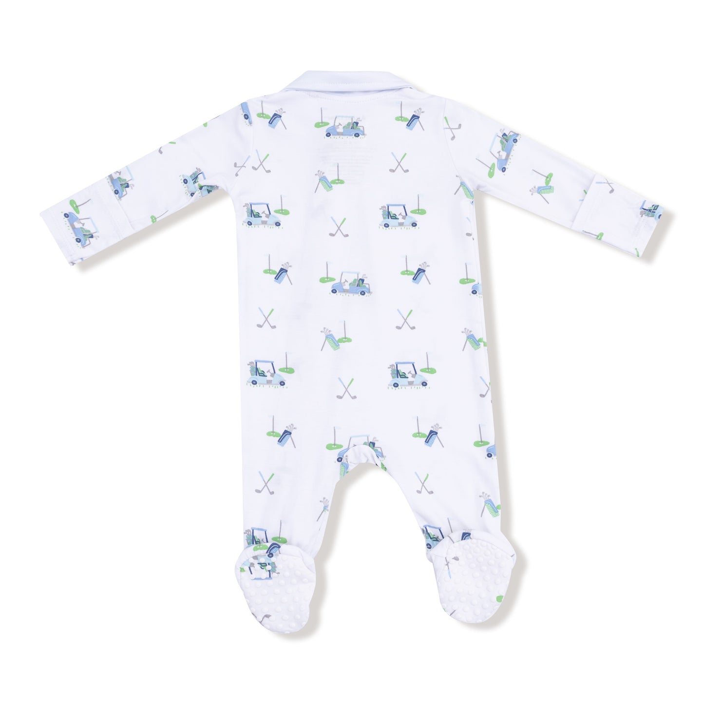 Blue Baby Golf Carts Polo 2 Way Zip Footie