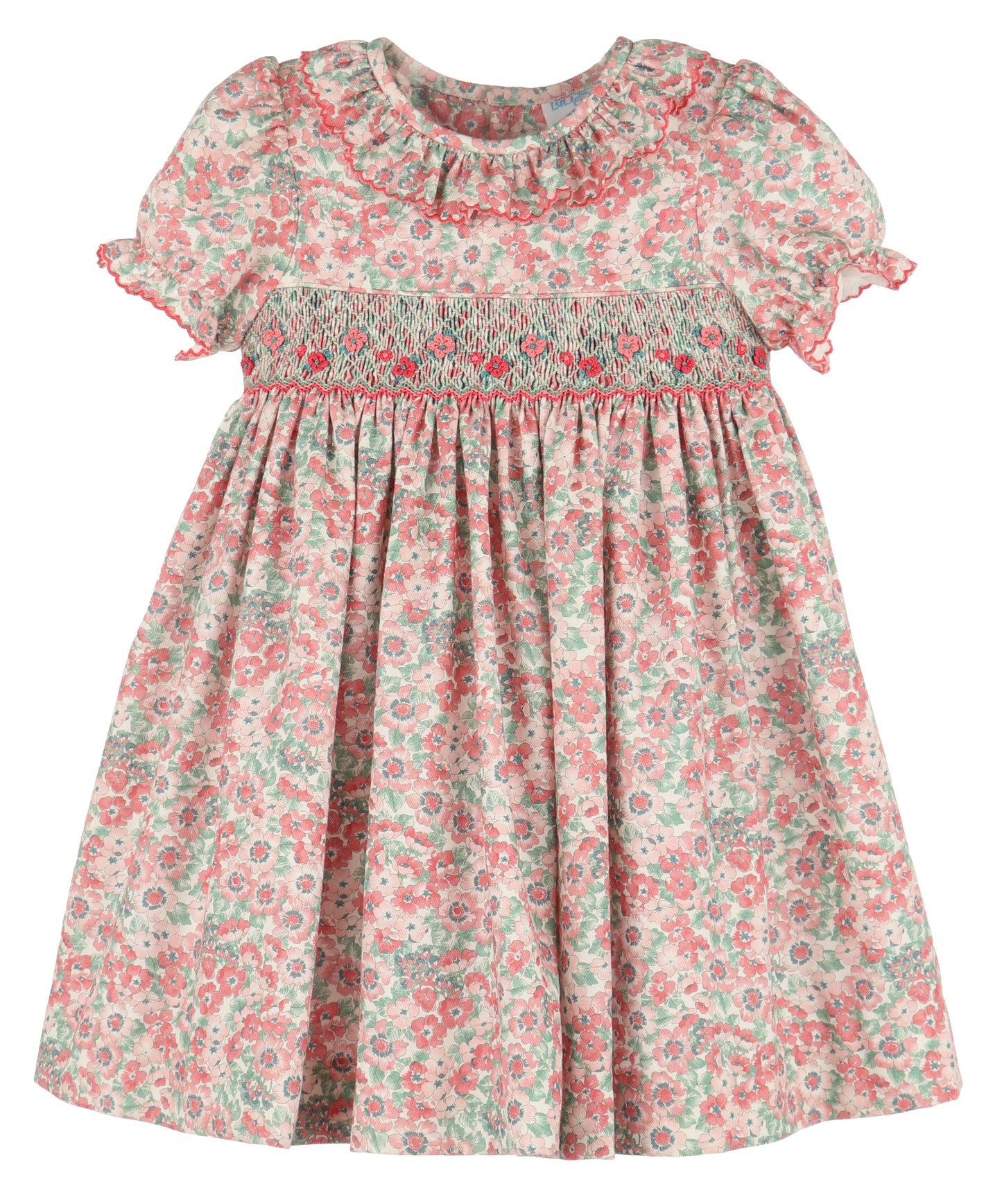 Scarlet Blush Floral Smocked Dress