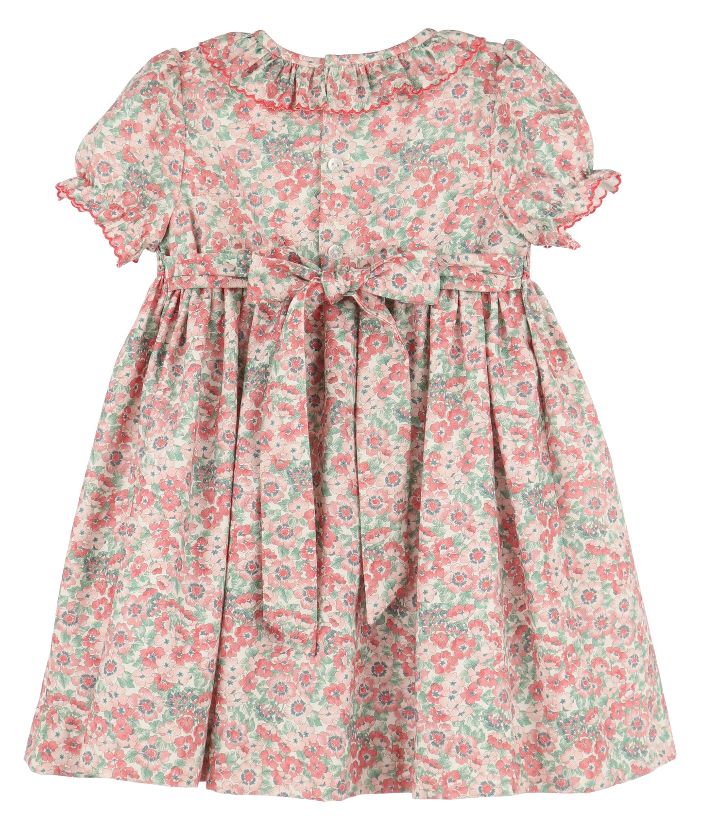Scarlet Blush Floral Smocked Dress