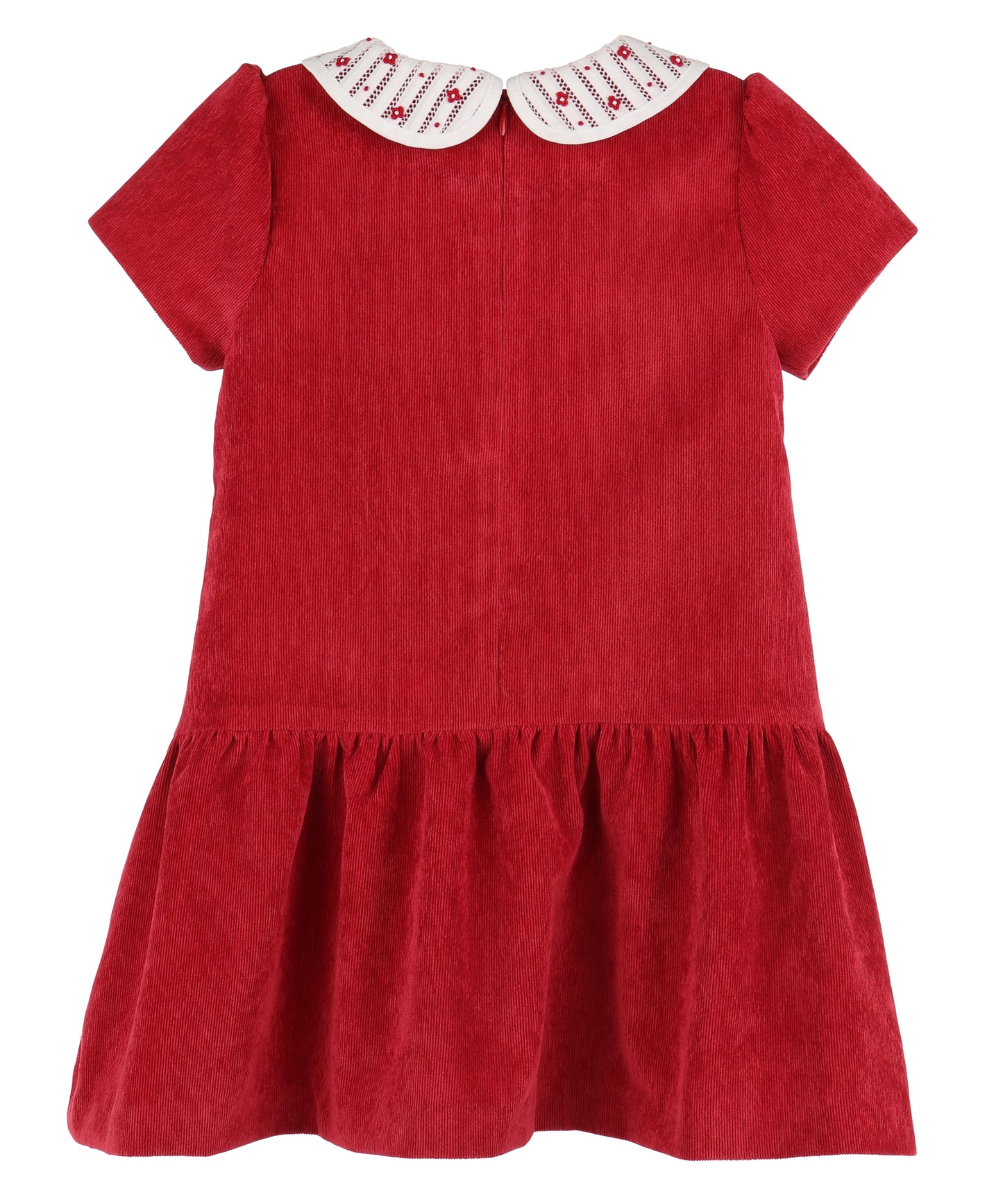 Randalls Dropwaist Dress with Collar-Red