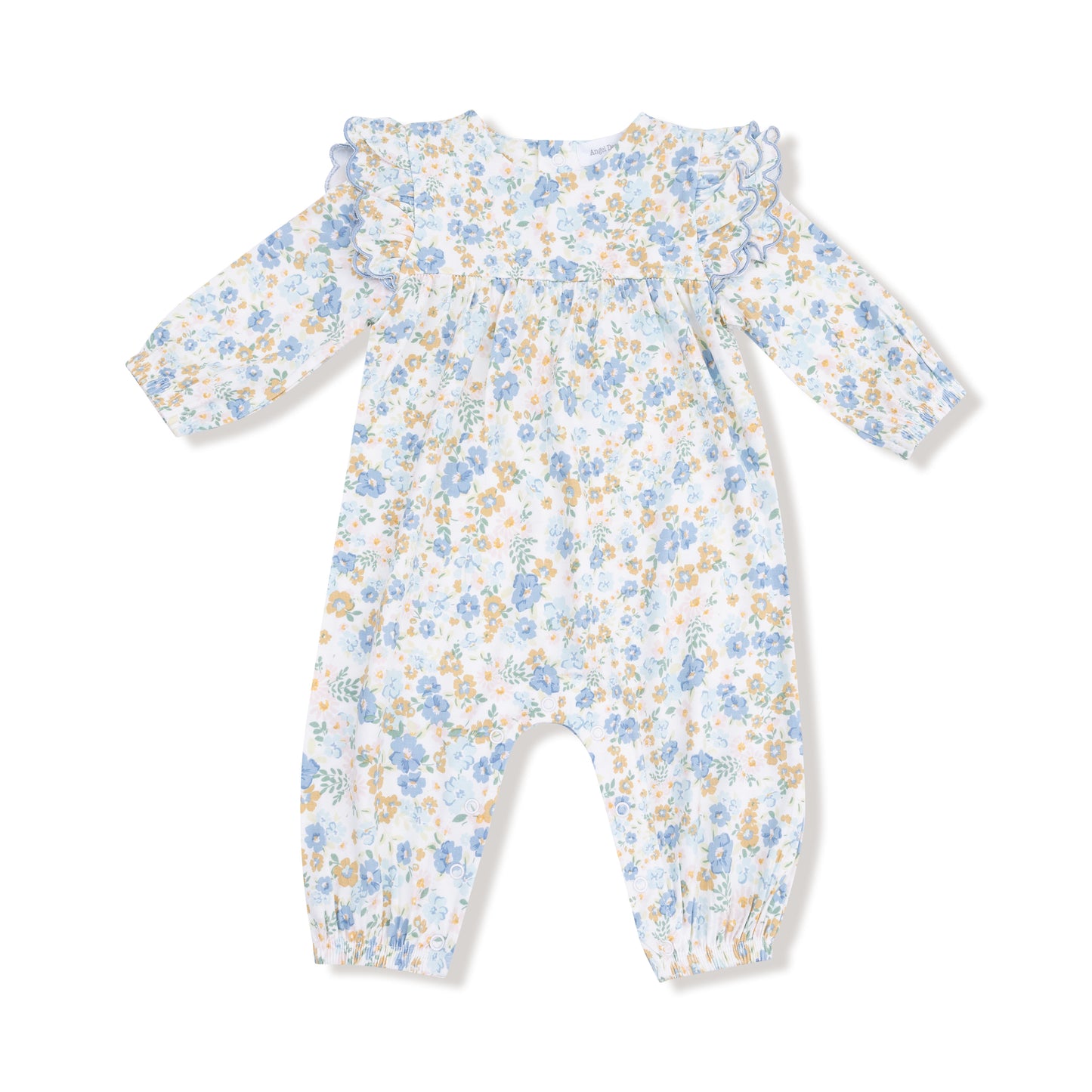 Sweet Rose Calico Long Sleeve Petal Ruffle Romper