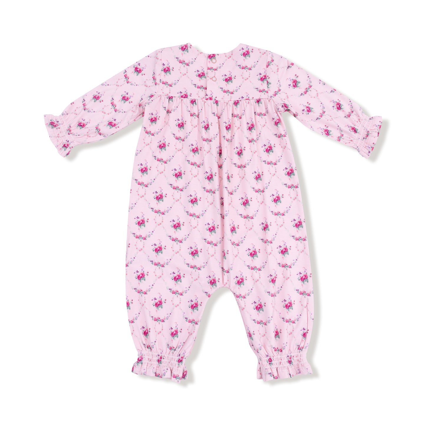 Rose Garland Trellis Smocked Romper