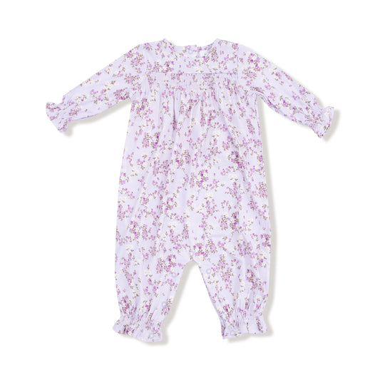 Sweet Dream Florals Smocked Longsleeve Romper