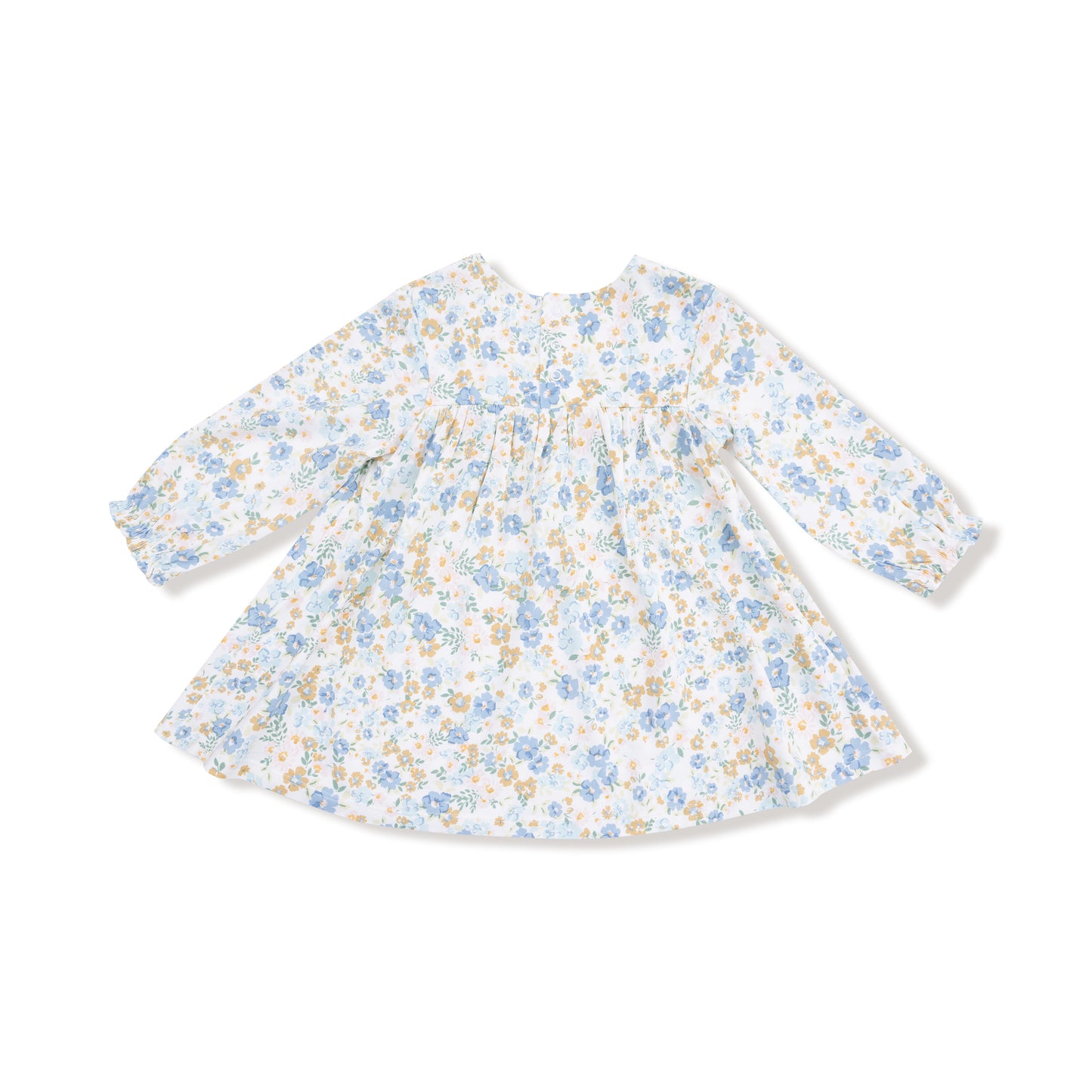 Sweet Rose Calico Smocked Ruffle Long Sleeve Dress + Legging