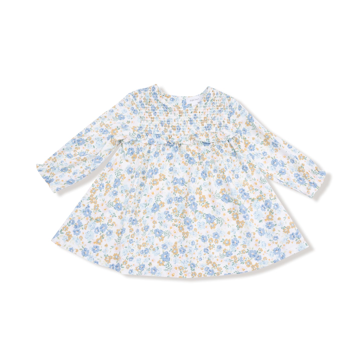 Sweet Rose Calico Smocked Ruffle Long Sleeve Dress + Legging