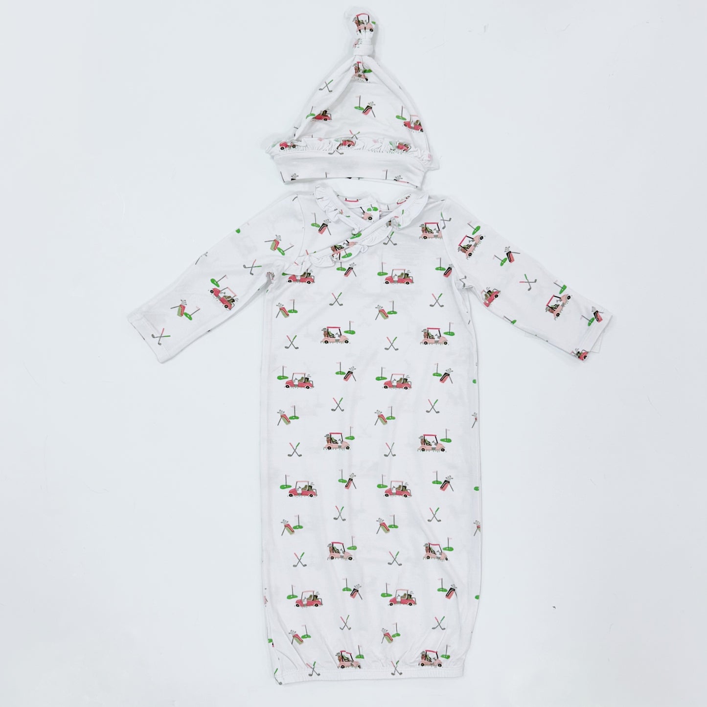 Baby Golf Carts Pink Kimono Gown w/Hat