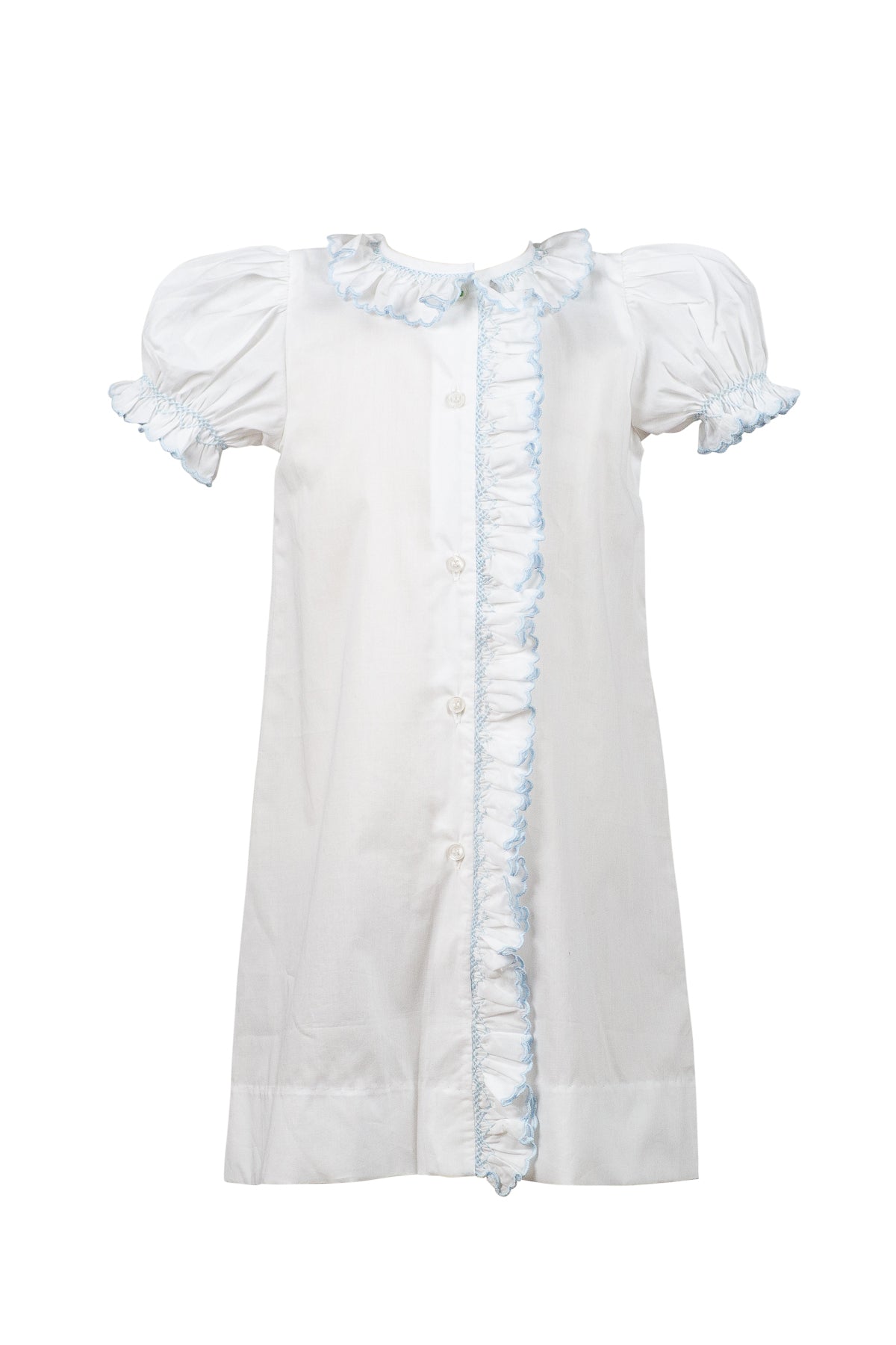Evelyn Smocked Gown-Blue
