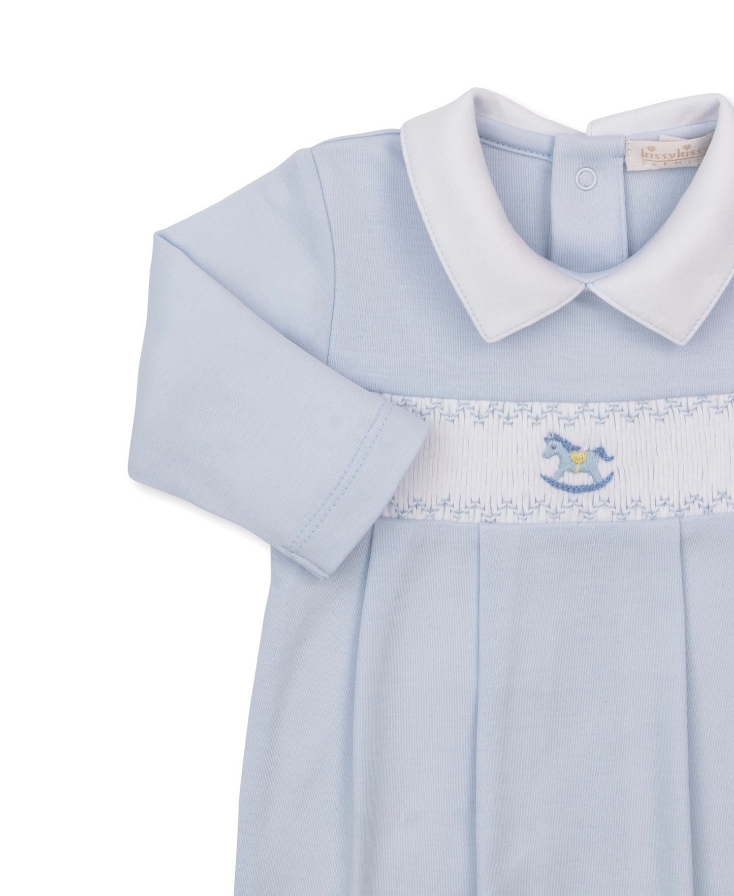 CLB Fall Medley 26 Blue Hand Smocked Playsuit
