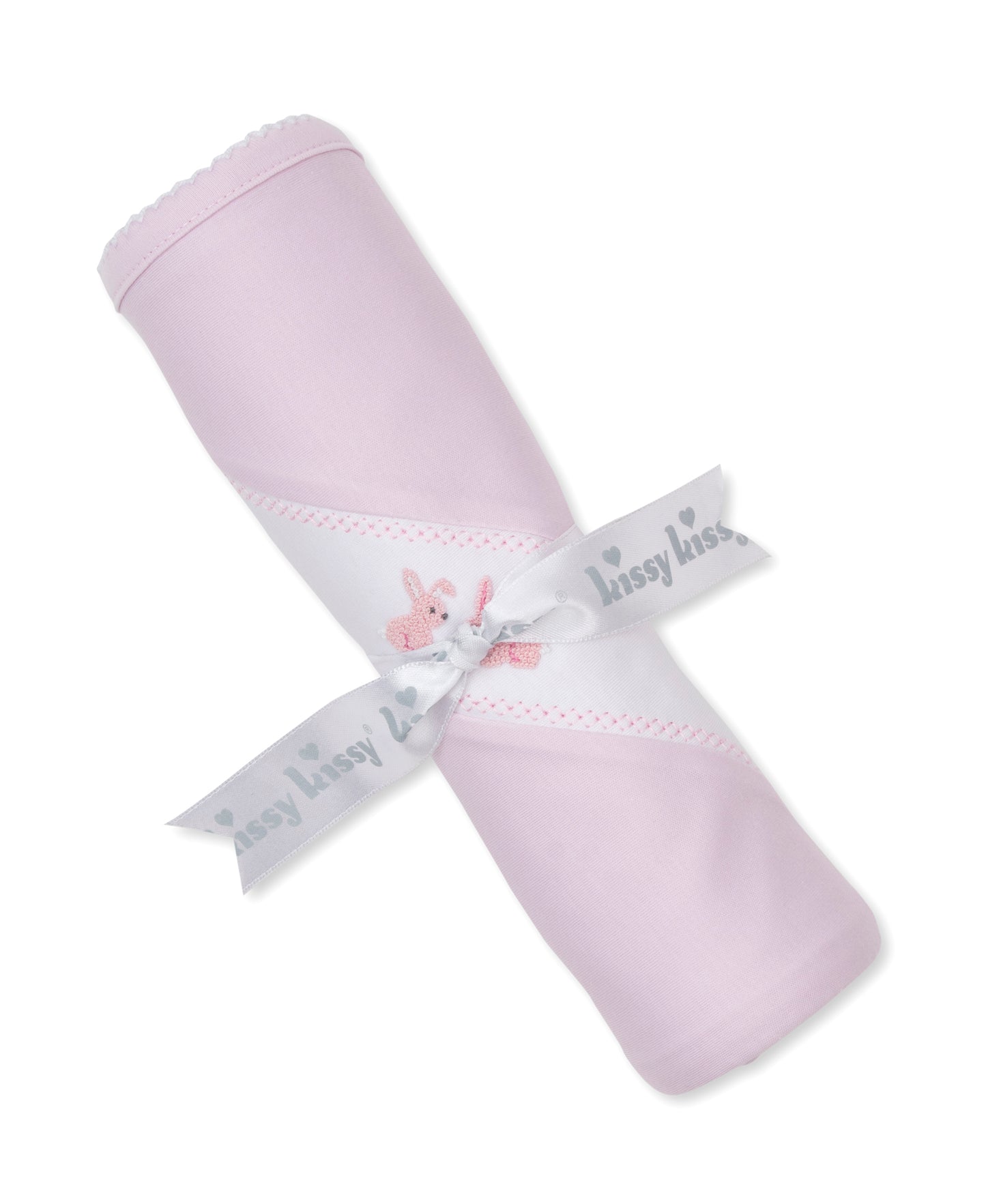 Premier Springtime Bunny Fun Pink Hand Emb. Blanket
