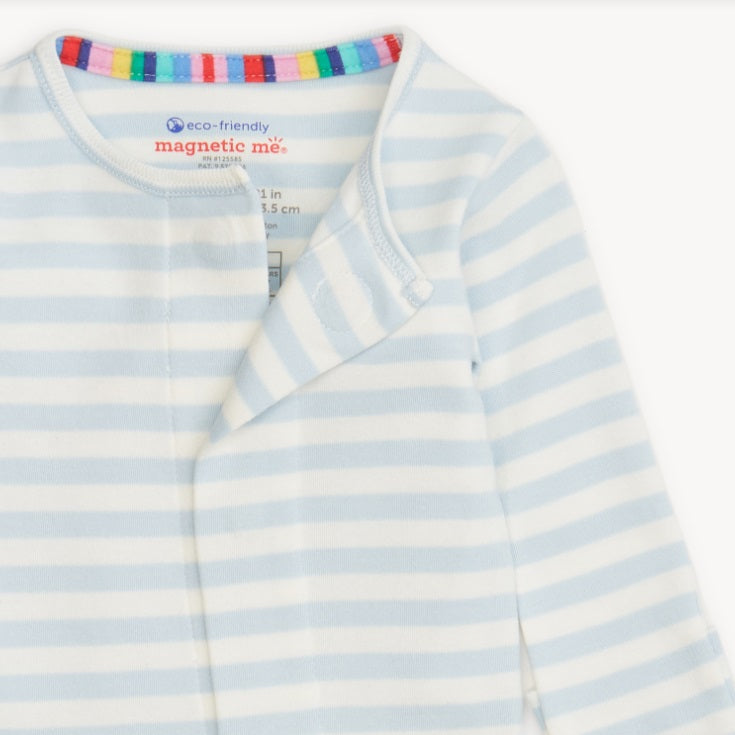 Blue Stripe Organic Cotton Footie