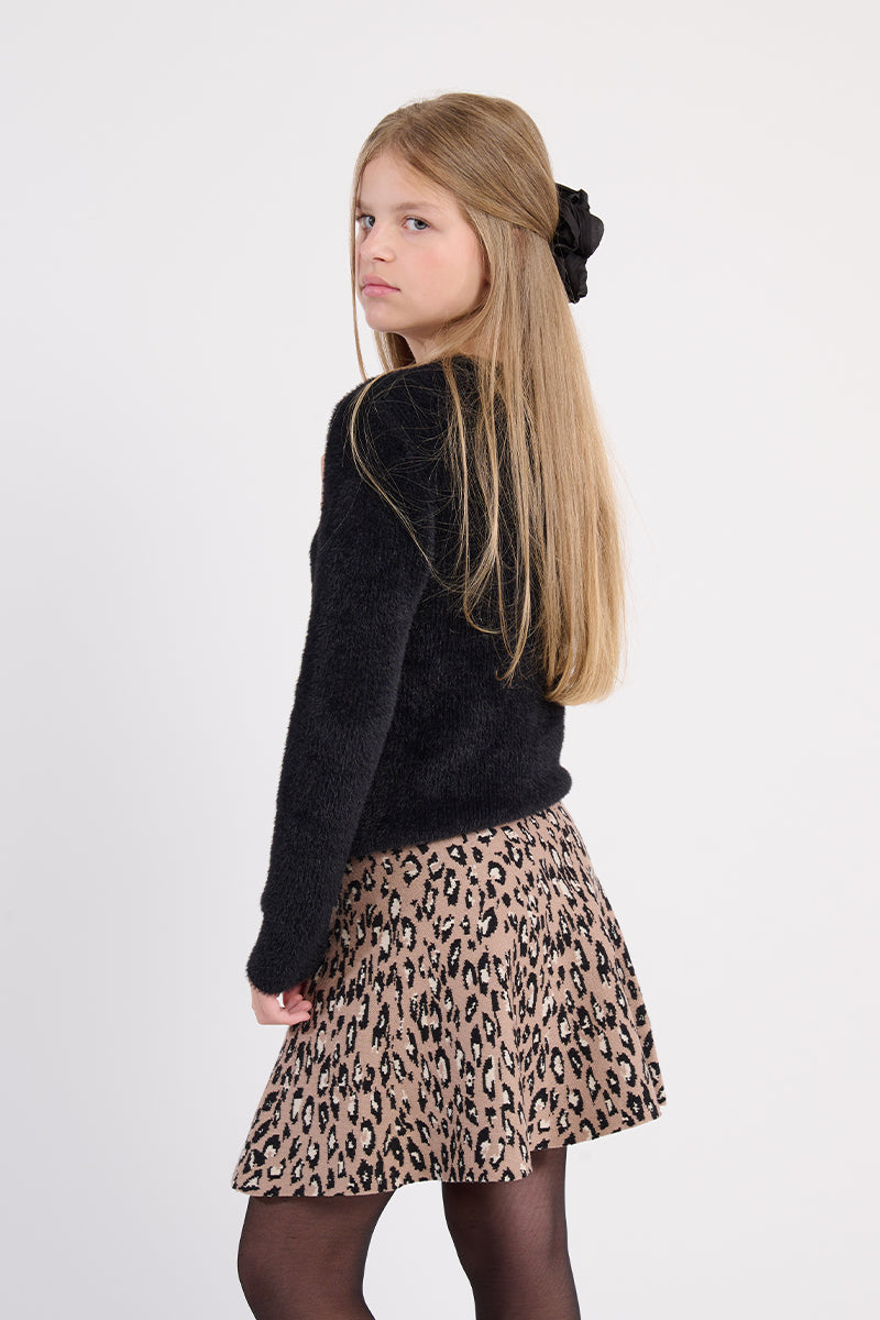 Leopard Knit Skirt
