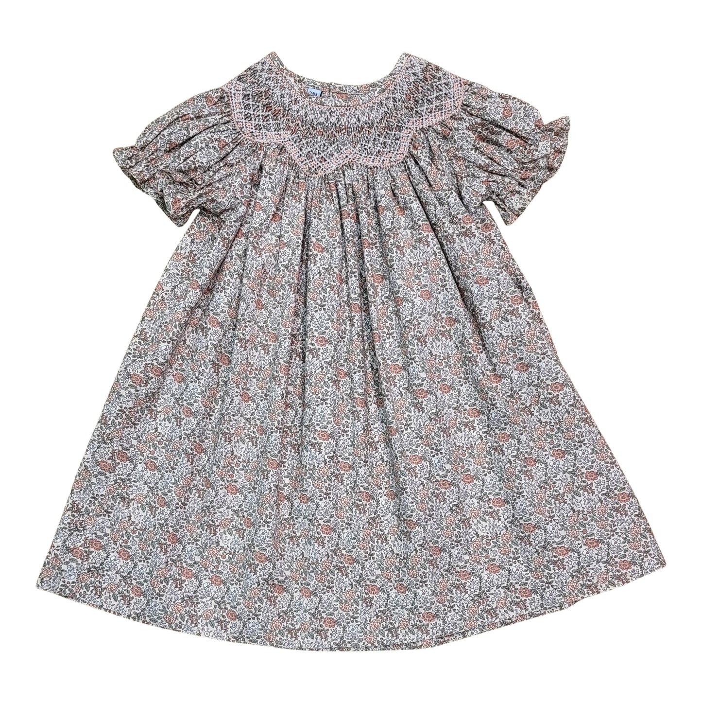 Sabrina Printed Flower Smocked Dress