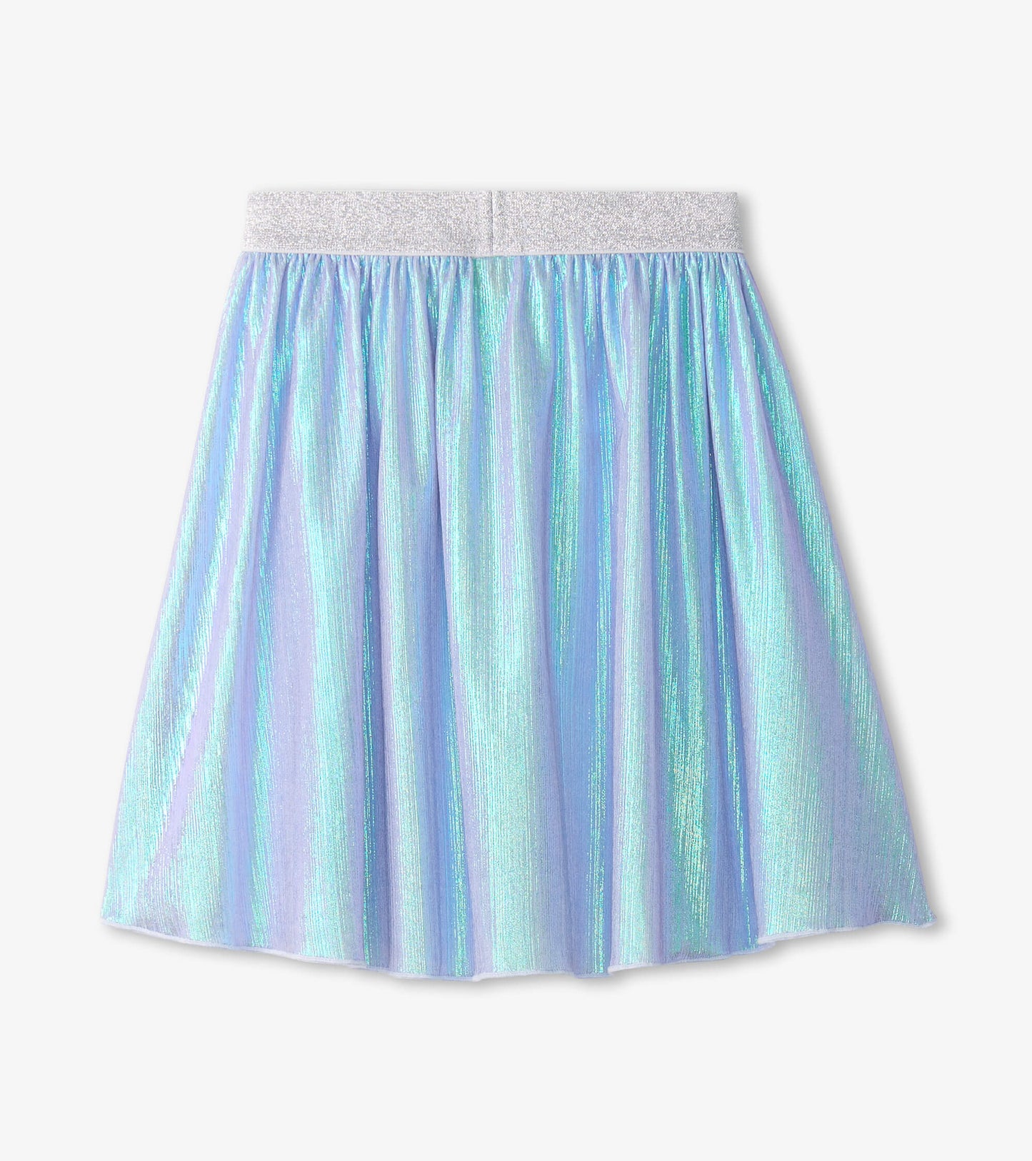 Girls Silver Metallic Mid Length Skirt