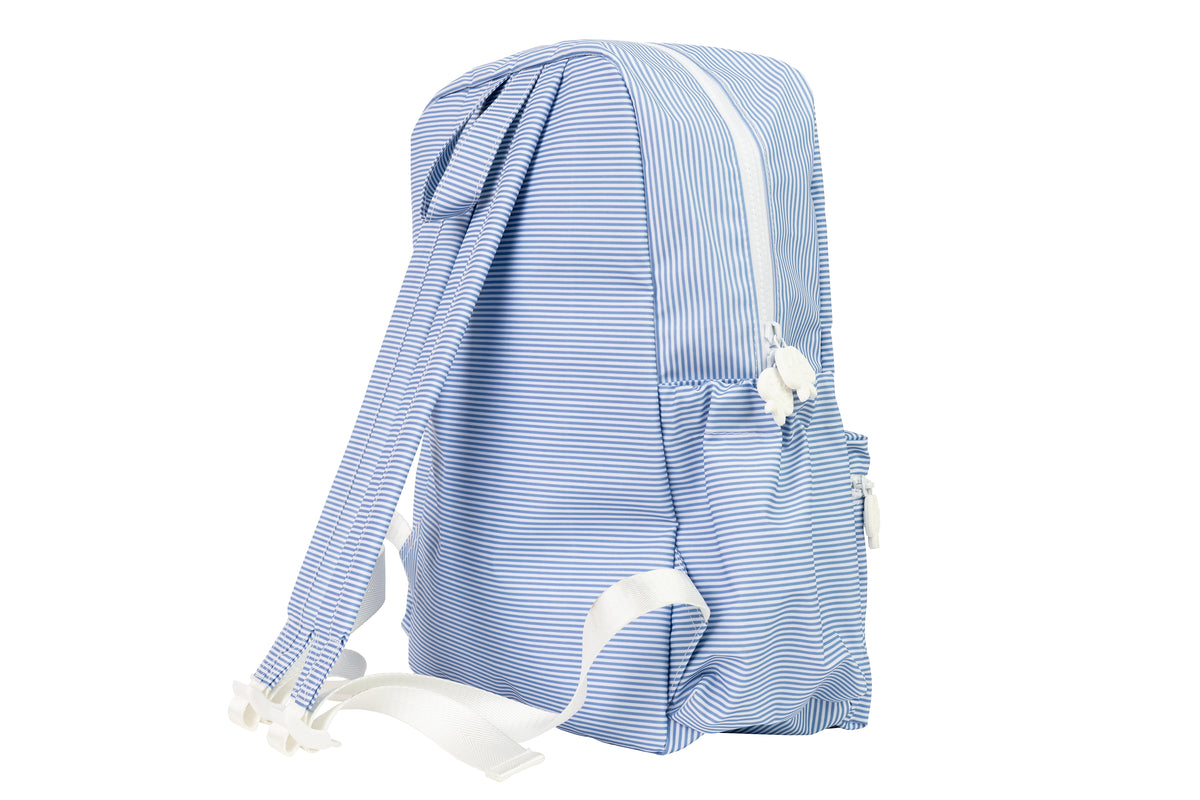 The Large Backpack-Navy Mini Stripe