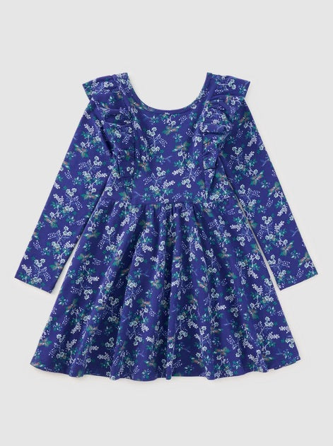 Ruffle Shoulder Ballet Dress-Scottish Floral