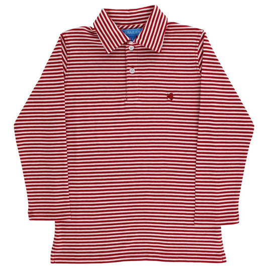 Harry Long Sleeve Polo - Red/White Stripe