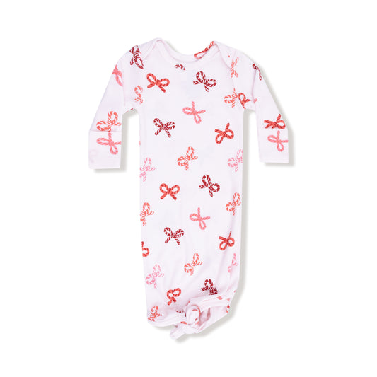 Candy Cane Boys Knotted Gown with Knotted Hat