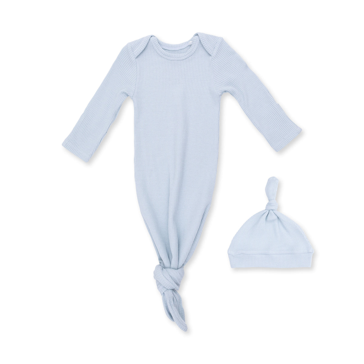 Knotted Gown and Knotted Hat- Solid Baby Blue