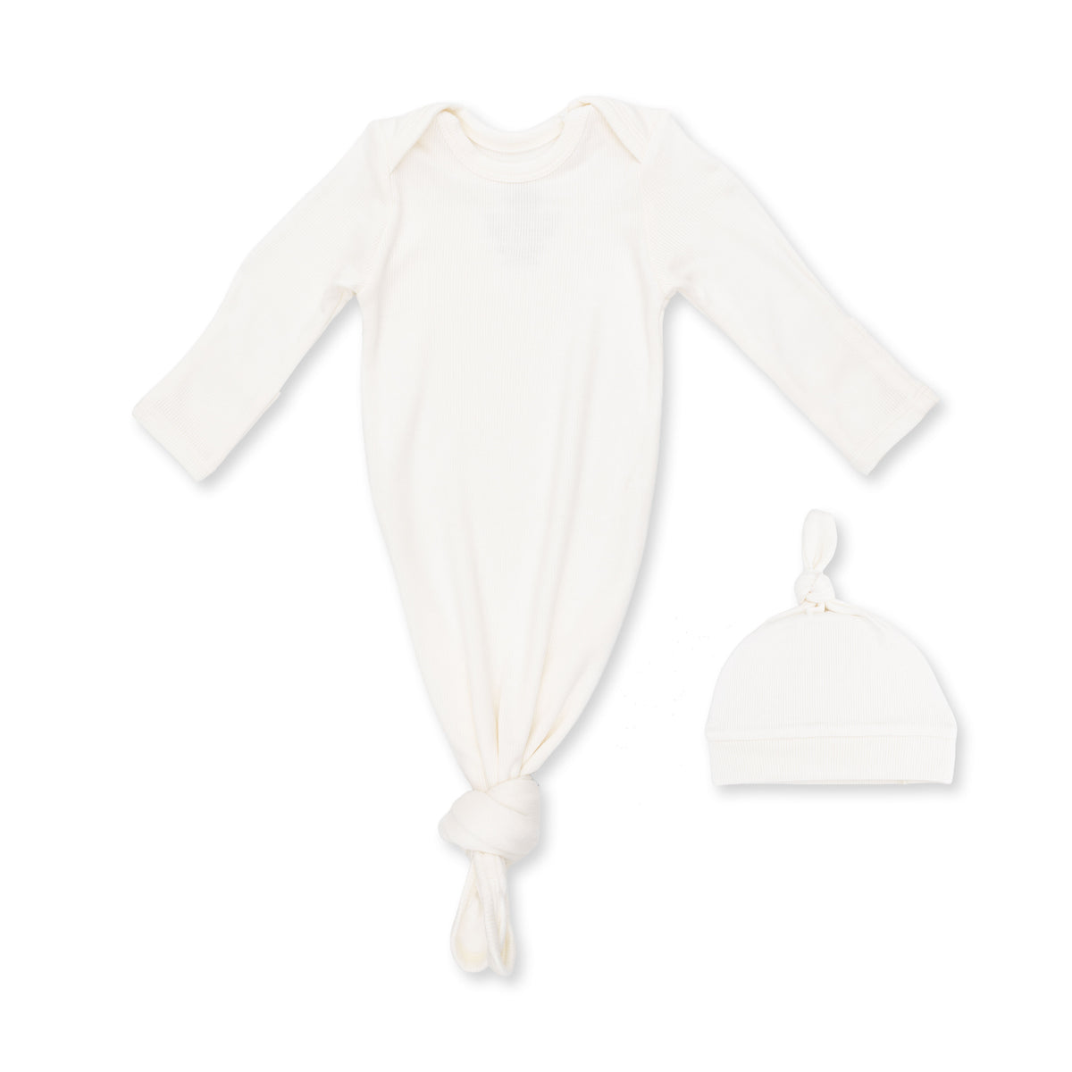 Knotted Gown and Knotted Hat-Solid Snow White