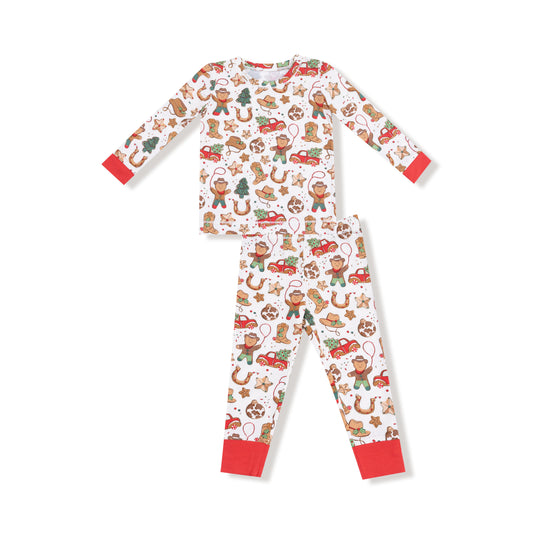 Cowboy Christmas Long Sleeve Loungewear Set