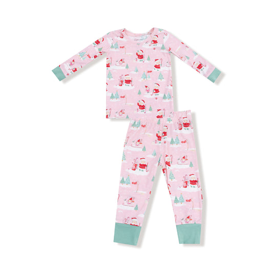 Golfing Mrs.Clause and Elves Long Sleeve Loungewear Set