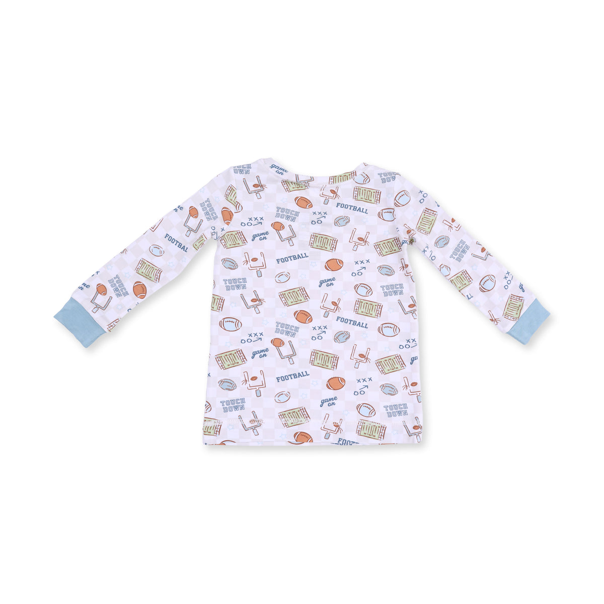 Long Sleeve Loungewear Set-Football Check