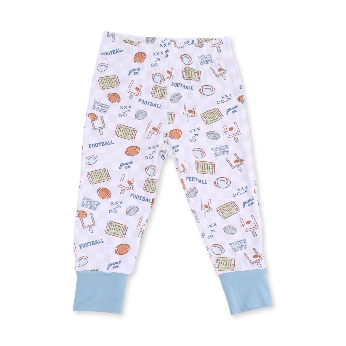 Long Sleeve Loungewear Set-Football Check