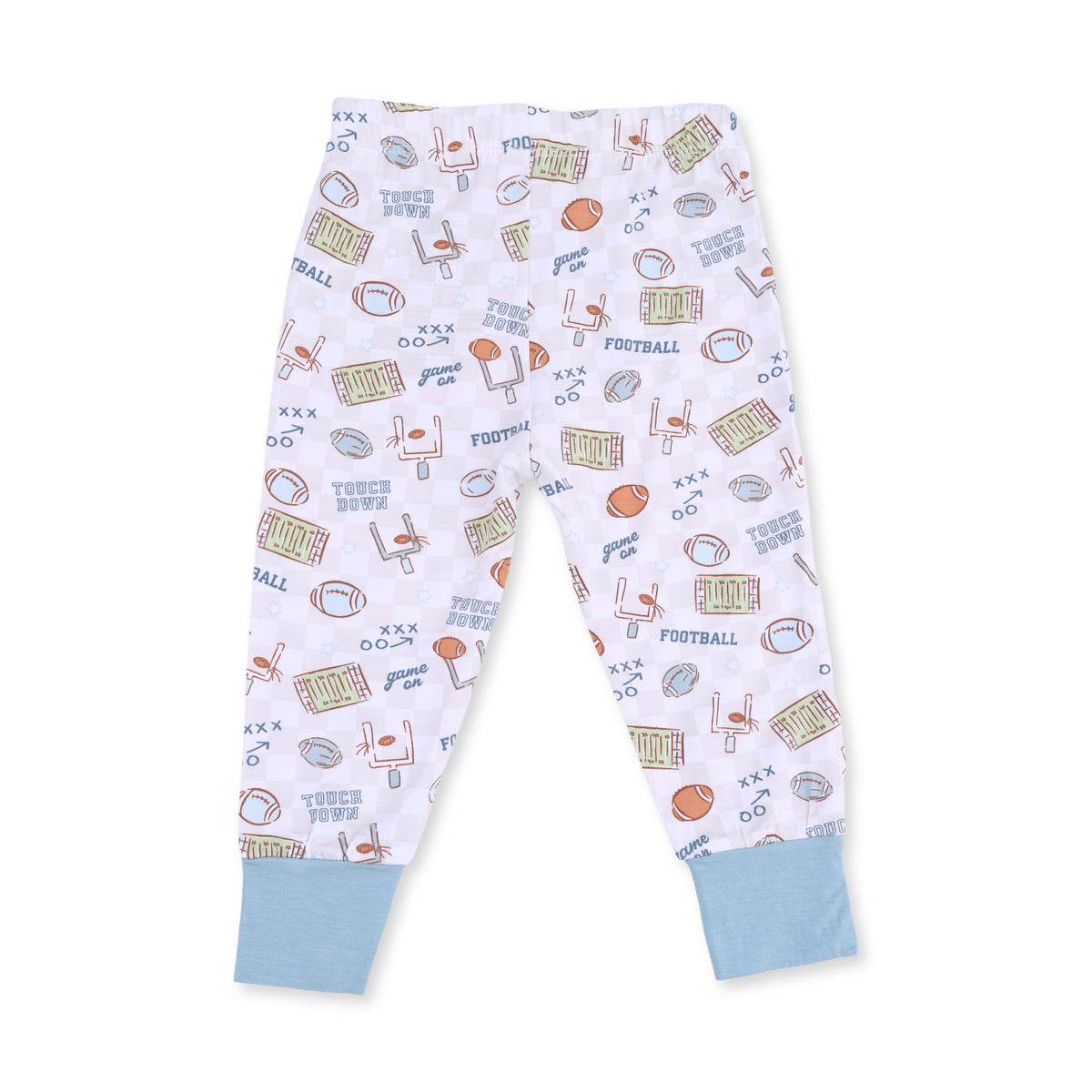 Long Sleeve Loungewear Set-Football Check