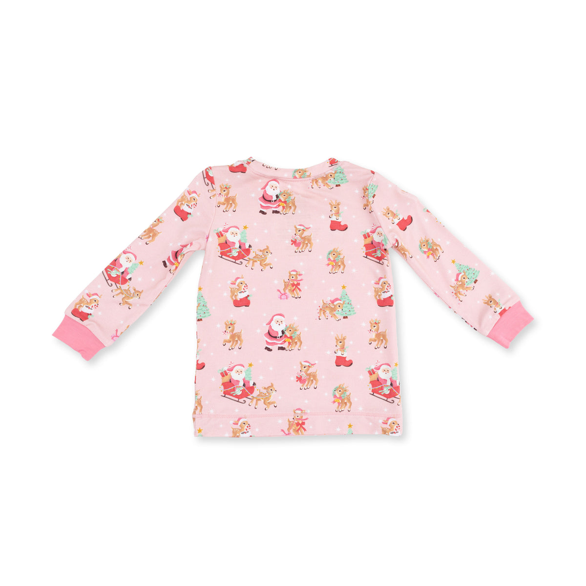 Long Sleeve Loungewear Set- Vintage Reindeer and Santa