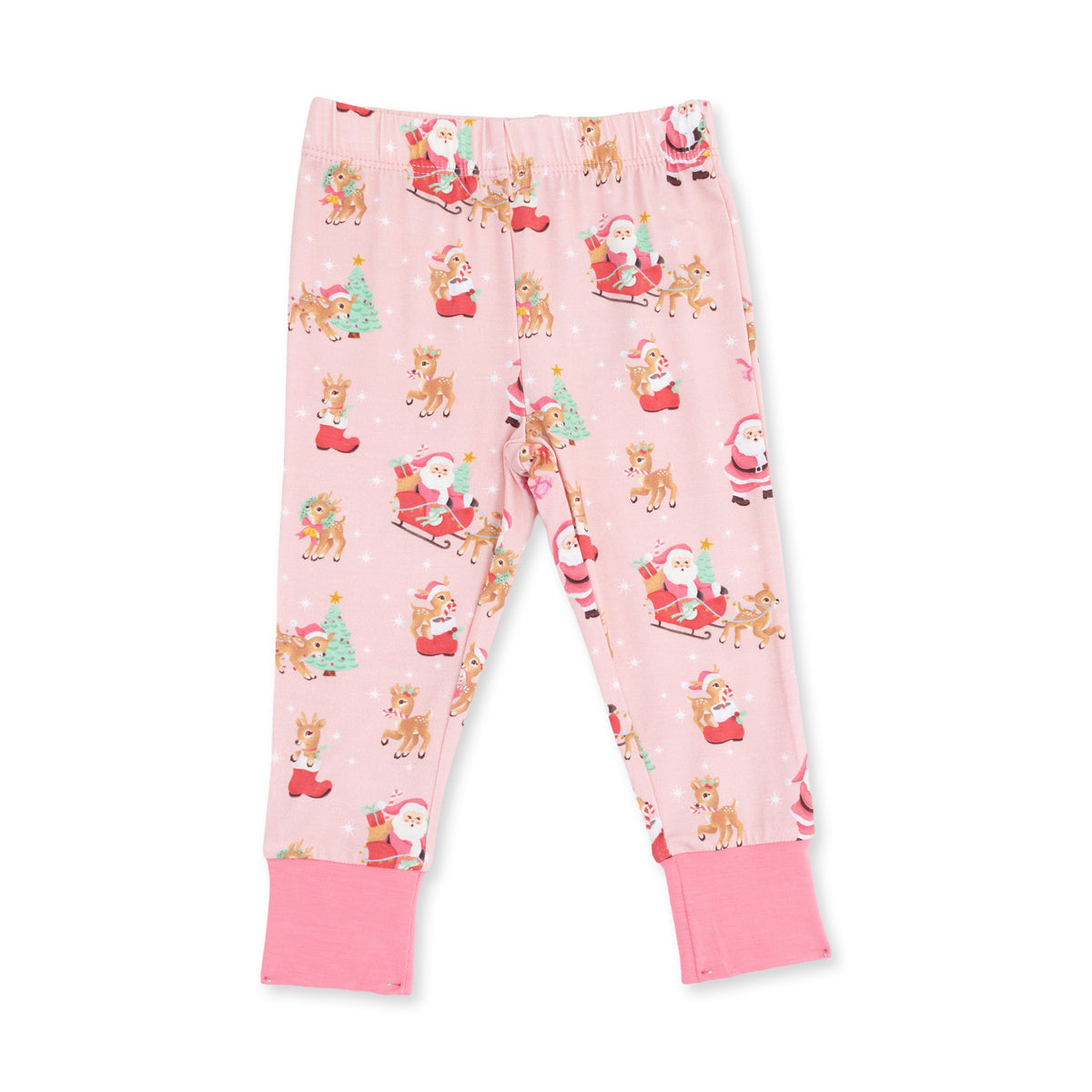 Long Sleeve Loungewear Set- Vintage Reindeer and Santa