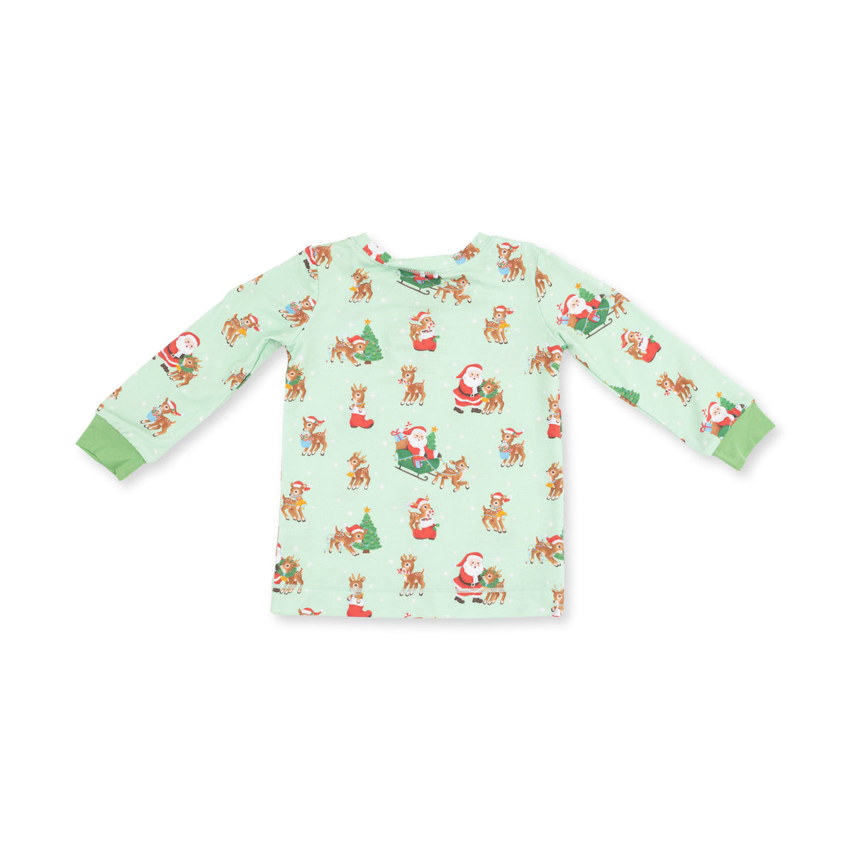 Long Sleeve Loungewear Set-Vintage Reindeer and Santa