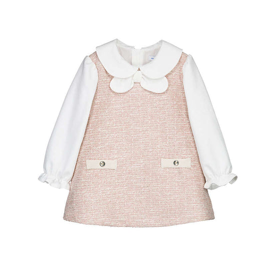 Tweed Knit Combined Dress