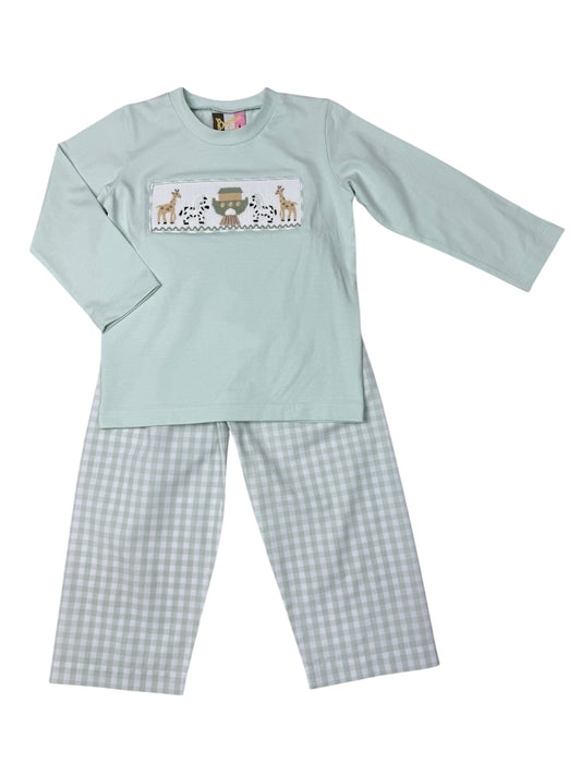Noah's Ark Smocked Boys Pant Set