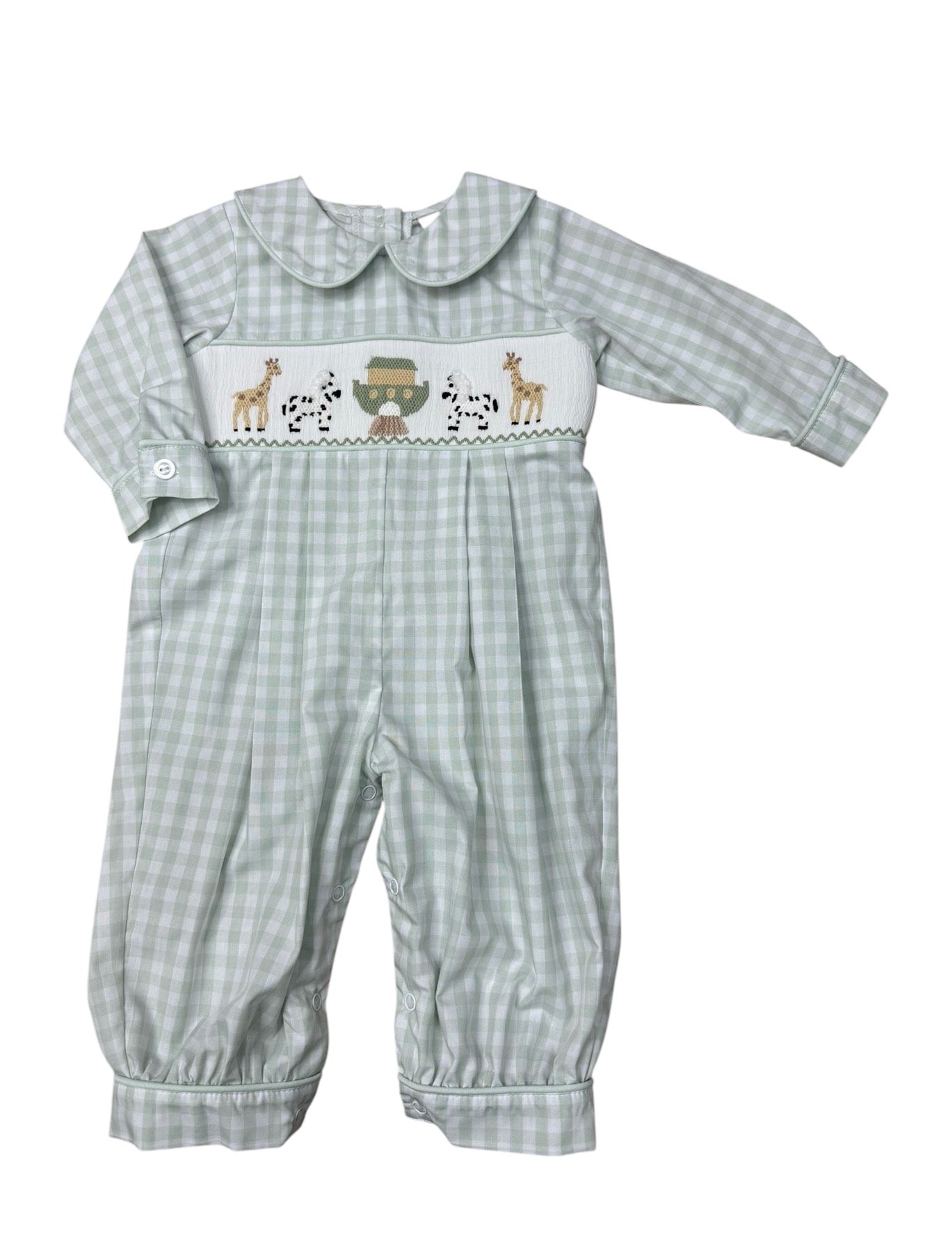 Noah's Ark Smocked Boys Romper
